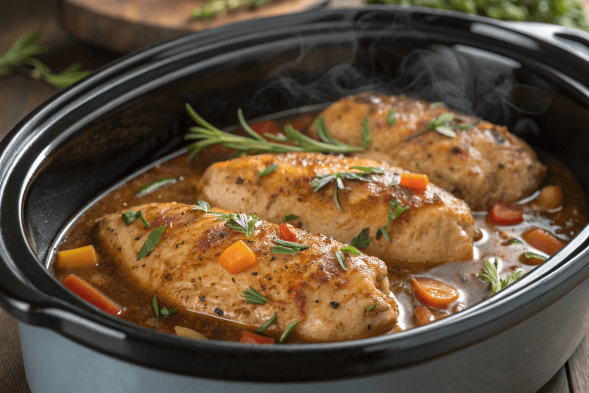 Alt Text: Delicious crockpot chicken tenderloin recipes in a slow cooker