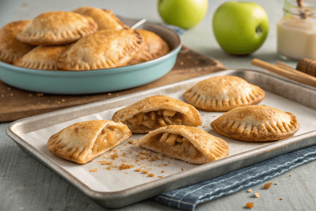 Apple empanada recipe freshly baked on a plate