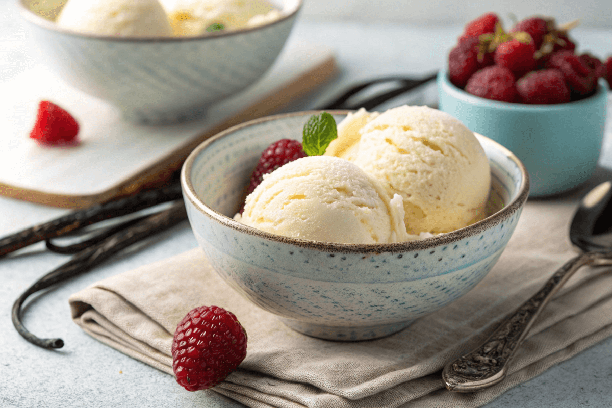 Best vanilla bean ice cream recipe in a bowl