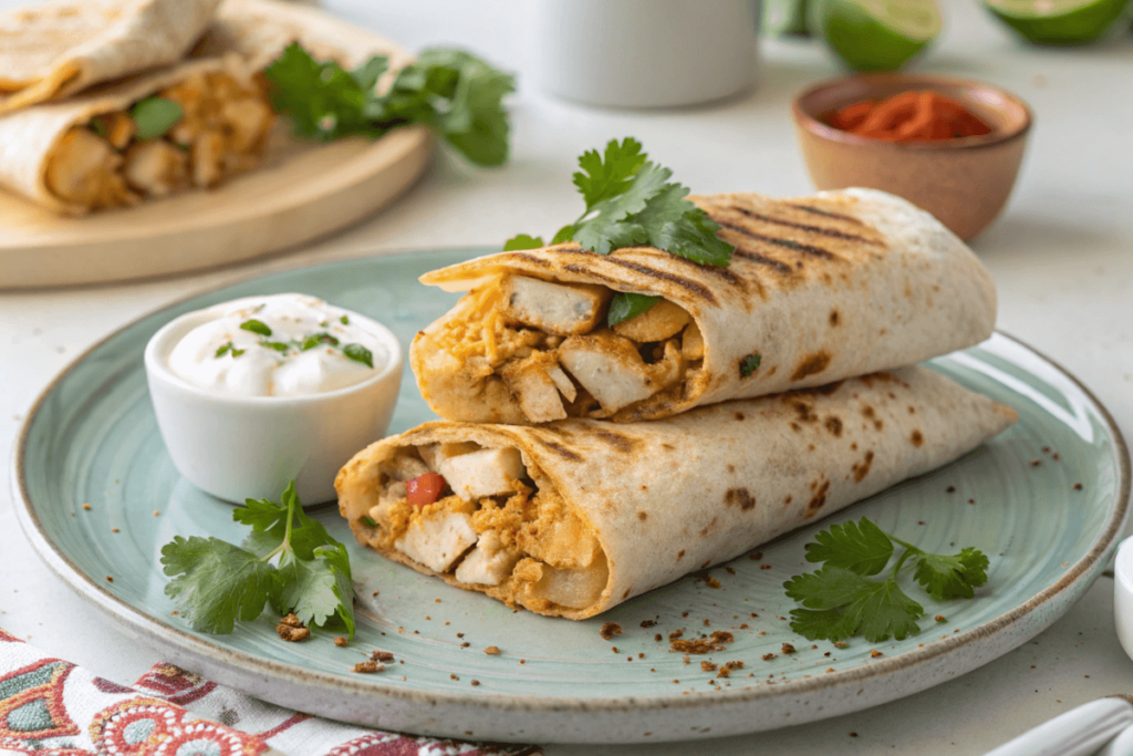 Chicken and egg recipes showcasing a delicious breakfast burrito.