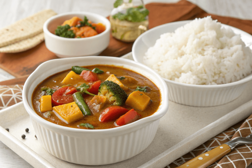 Coco Ichibanya curry recipe served with steamed rice.