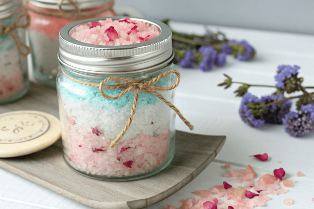 Bath salt recipe with soothing aroma oils